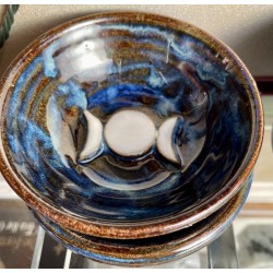 Offering Bowl Blue with Triple Moon Wyn Abbot